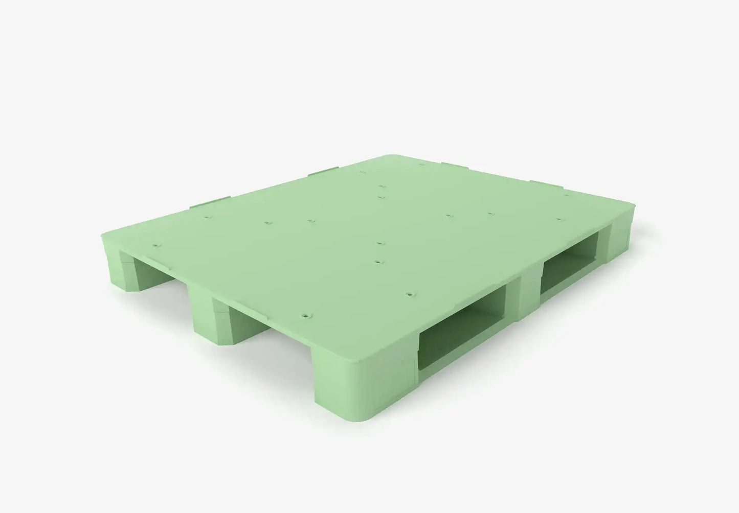 Green plastic pallet on a white background