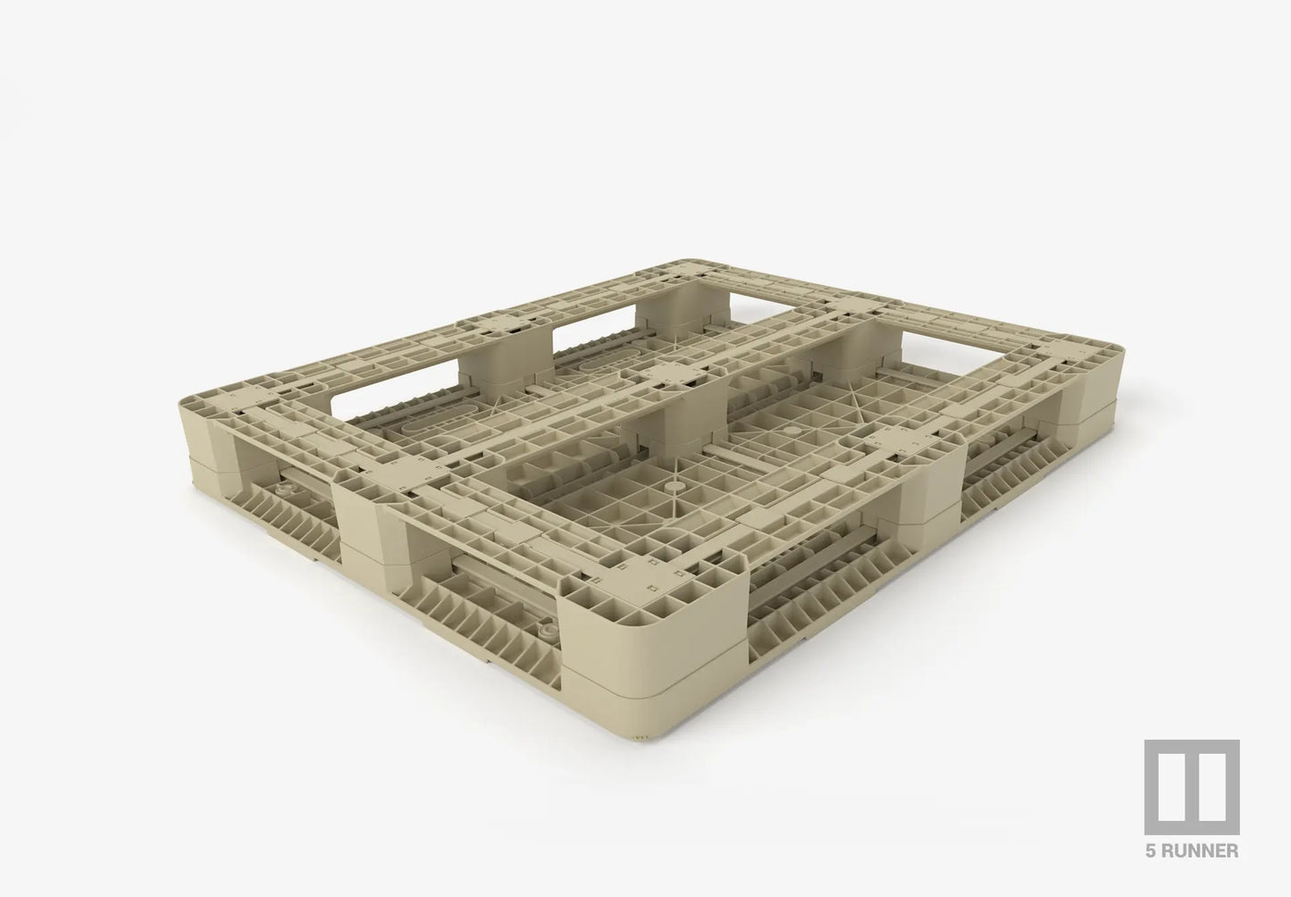 Beige plastic pallet on a white background
