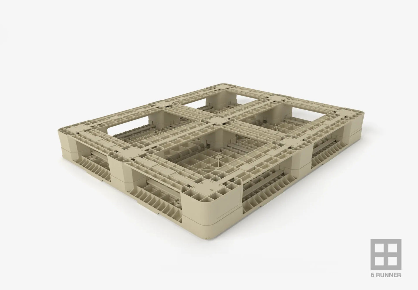 Beige plastic pallet on a white background